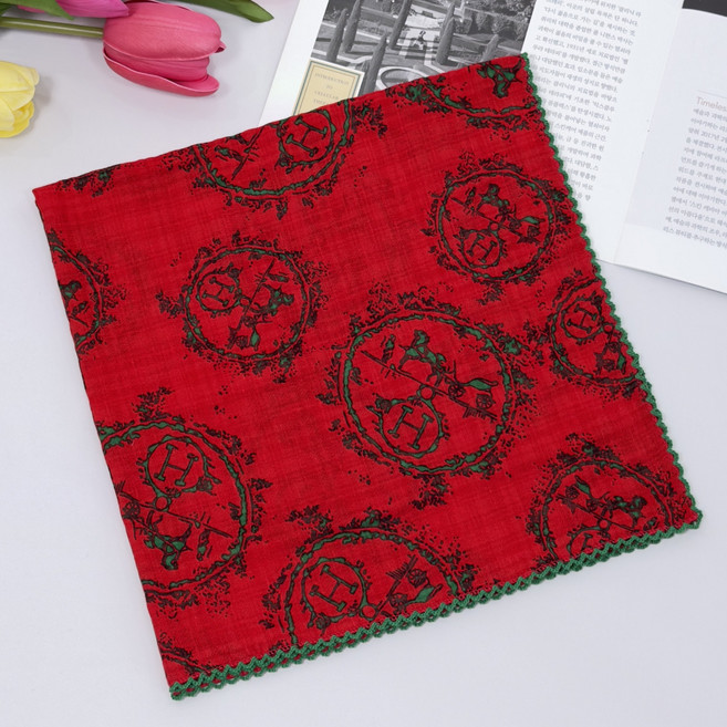 이든테라스 여성 손수건 쁘띠 스카프 순 면 80수 핀코트 엠보큐티