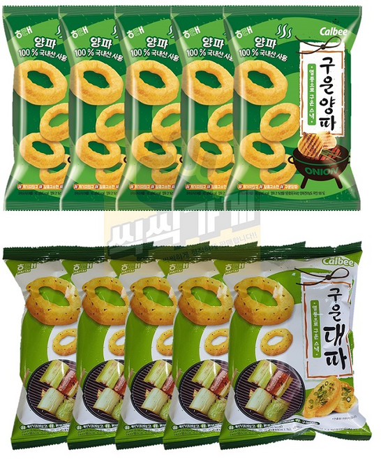 구운양파 70g x 5ea + 구운대파 70g x 5ea / 봉지과자 구운양파 구운대파 해태신제품 가루비 봉지과자 씩씩가게, 구운양파5봉+구운대파5봉, 1개