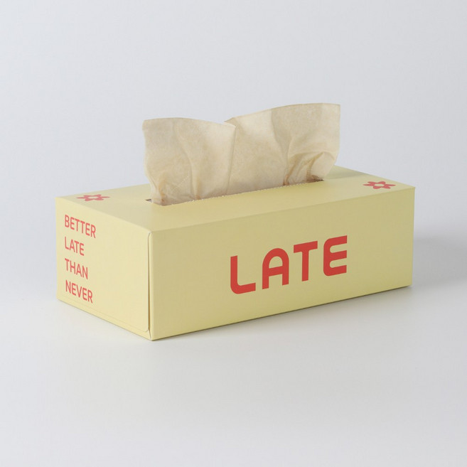 LATE 레이트 대나무 미용티슈 3겹 3팩_멜로우옐로우, 1세트, 3개입