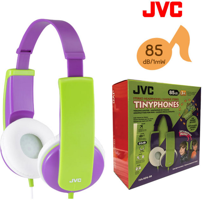 JVC 유아 헤드폰 HA-KD6(퍼플) 어린이 헤드폰 소리제한 헤드폰, KD6(퍼플)