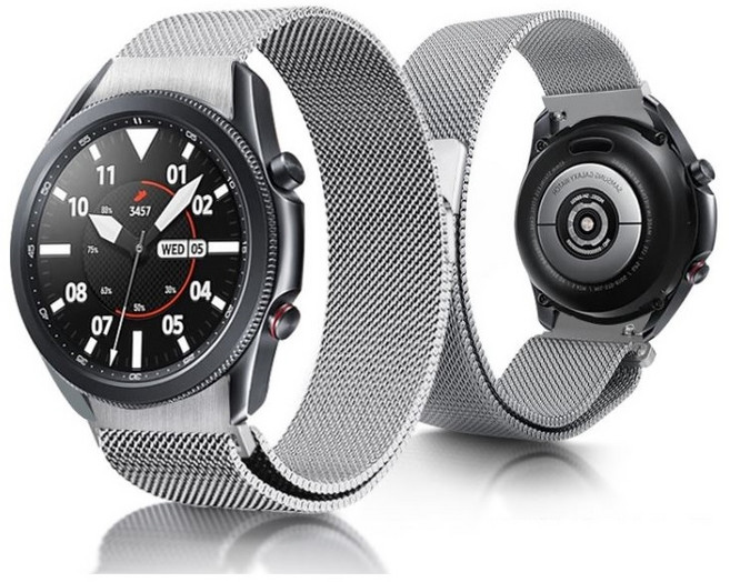 갤럭시워치4 클래식 매쉬스트랩 원터치 남녀 버클 시계줄 줄질 밴드, 매쉬실버, 1개