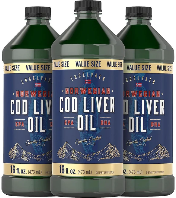 Carlyle 칼라일 Cod Liver Oil Norwegian 코드 리버 오일 대구 간유 노르웨이 16fl oz 3병, 3개, 473ml - 쿠팡