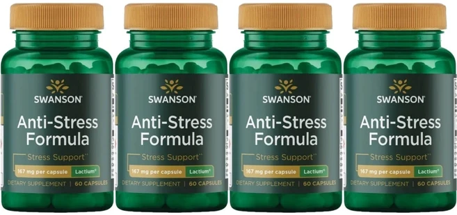 스완슨 안티 스트레스 포뮬러 락티움 167mg, 60정, 4팩 - 쿠팡
