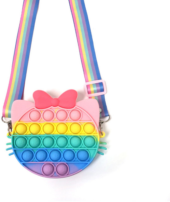 푸쉬팝 버블 가방 필통 팝잇 팝잇노트 뽁뽁이, 1개, 파스텔 리본달린고양이가방