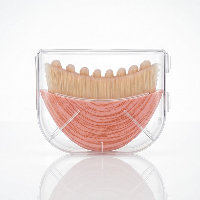 V라인 리프팅 괄사 브러쉬, 핑크 + 보관함, 1개