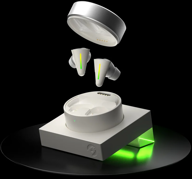 Angry Miao CyberBlade 앵그리 미오 사이버블레이드 마이크내장 36ms 저지연 노이즈 캔슬링 블루투스 PC 아이폰 안드로이드 PS 4/5 스위치 호환, Ghost White