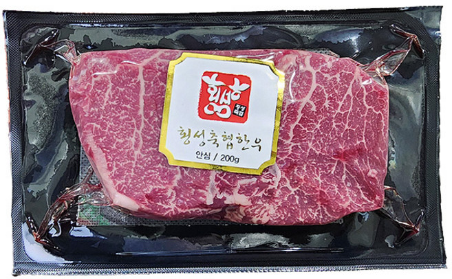 횡성축협한우 안심살 1++ 구이용 스테이크 한우, 1개, 200g