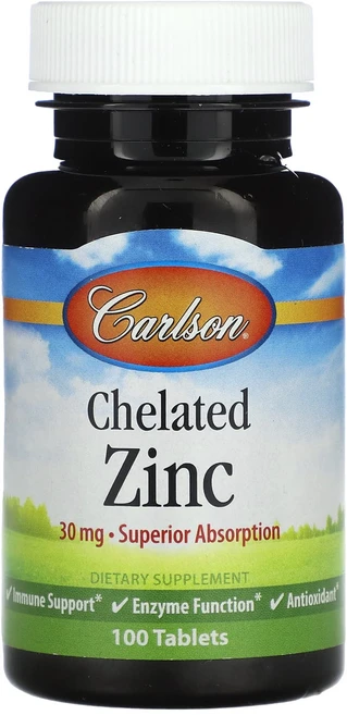 Carlson 킬레이트화 아연 30mg 100정, 1개 - 쿠팡