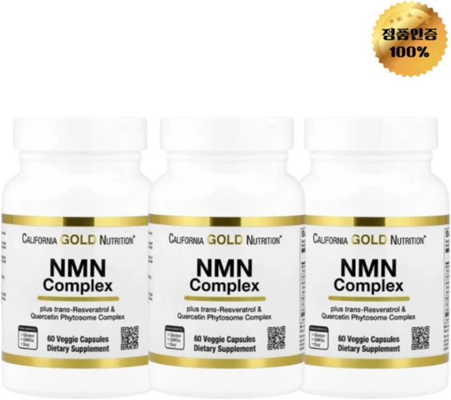 2+1 캘리포니아 골드 뉴트리션 NMN 복합체 레스베라트롤 퀘르세틴 60정, 3개 - 쿠팡