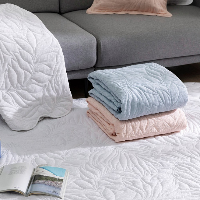 [애끌리아] 스노우 DI 시어서커 스프레드 2장(슈퍼킹), 그레이쉬블루+화이트