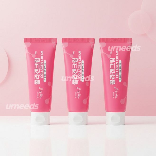 [대용량NEW] 웰빙헬스 예쁜얼굴 듬뿍바르는 콜라겐 크림, 3개, 90ml