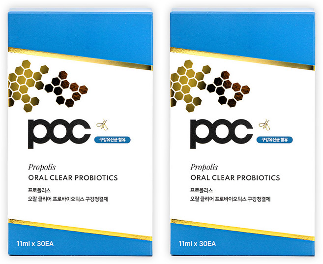 POC 프로폴리스 유산균 오랄클리어 일회용 가글, 2개, 330ml