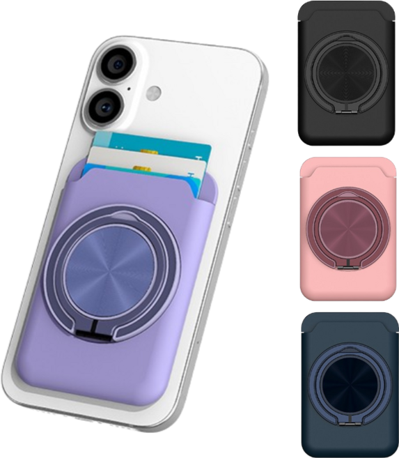 갤럭시S21(G991) 카드3장 핑거링 맥세이프 슬라이드 카드지갑+투명케이스