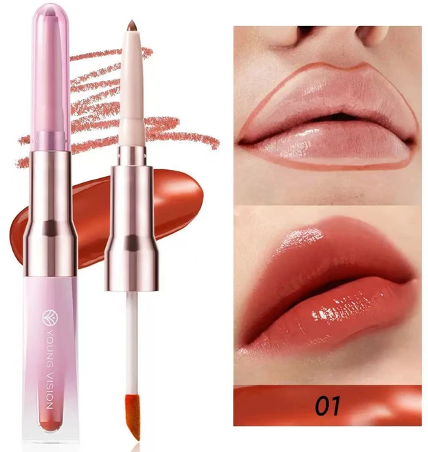 듀얼팁 번짐방지 워터프루프 립스틱 립라이너 +립글로스, 1개, 04 - 쿠팡