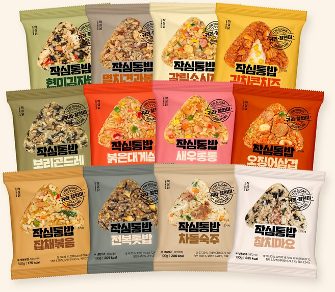 작심닭 작심통밥 귀리주먹밥 12종 혼합, 100g, 12개