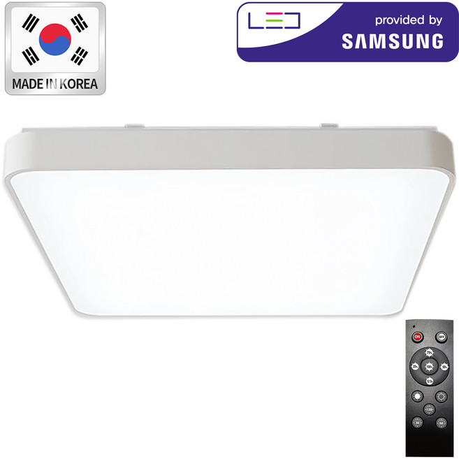 리모컨 정사각(통) 거실4등 120W 시스템 LED 국산 삼성