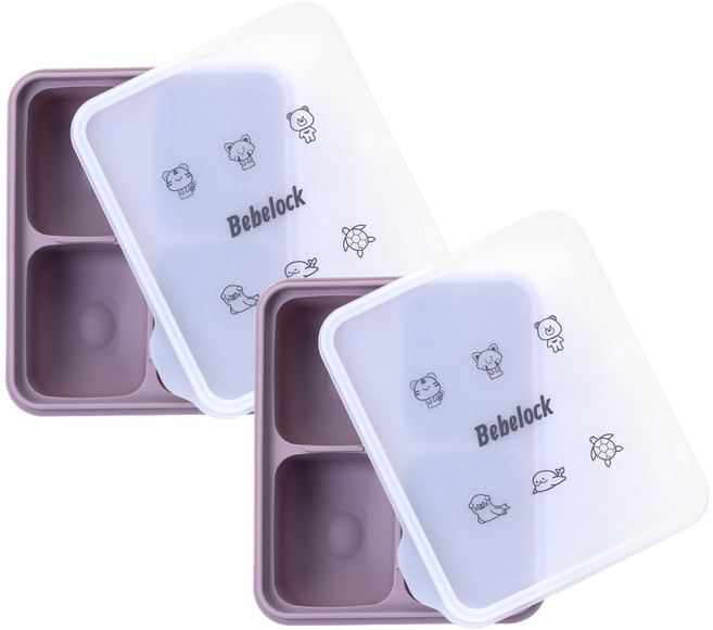 베베락 아이와 플래티넘 실리콘 큐브 2P(냉동보관용기_뚜껑포함 13.5cm X 15cm), 1세트, 아이와 실리콘큐브(레드빈2P)