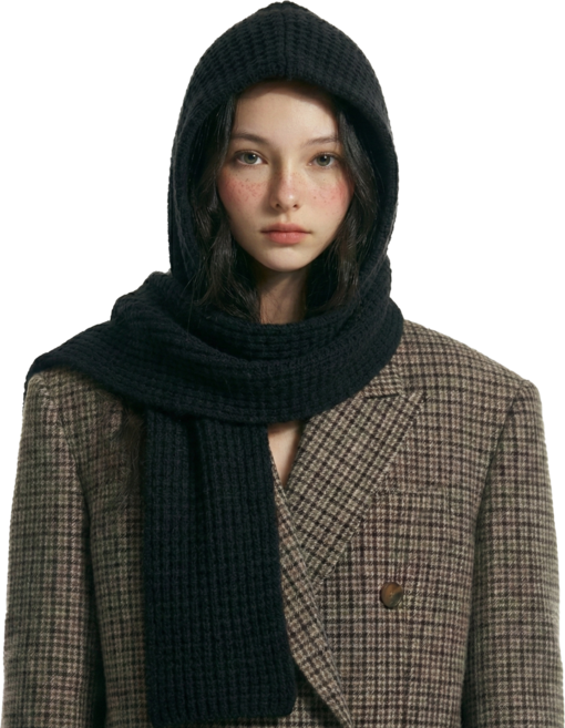 뮤트아웃 후드 머플러 니트 바라클라바 소피후드 넥워머 바부슈카
