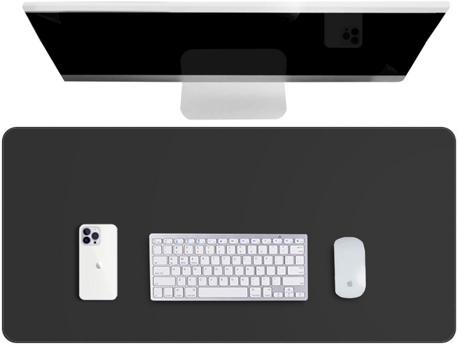 위어셀 가죽 데스크 와이드 장패드 마우스패드 논슬립 키보드 매트, M 사이즈(80cm*40cm), 1개, 차콜