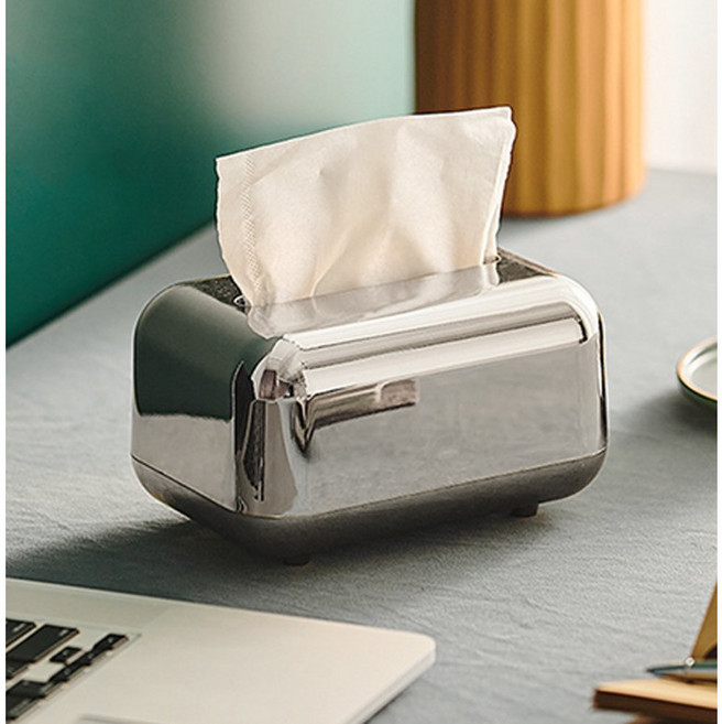 JCP 홈 데코 스프링 티슈케이스, 실버, 1개