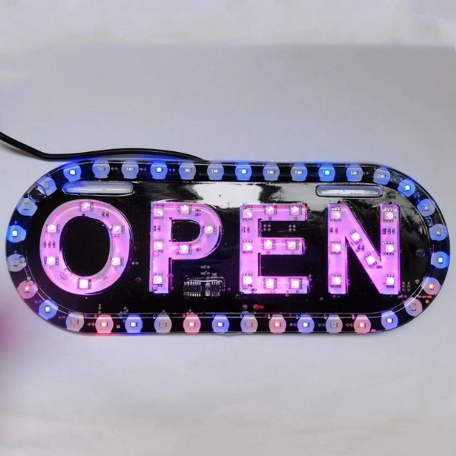 비엘스키 LED 오픈 광고 조명 간판 디스플레이 상점 배너, 1개, 기타색