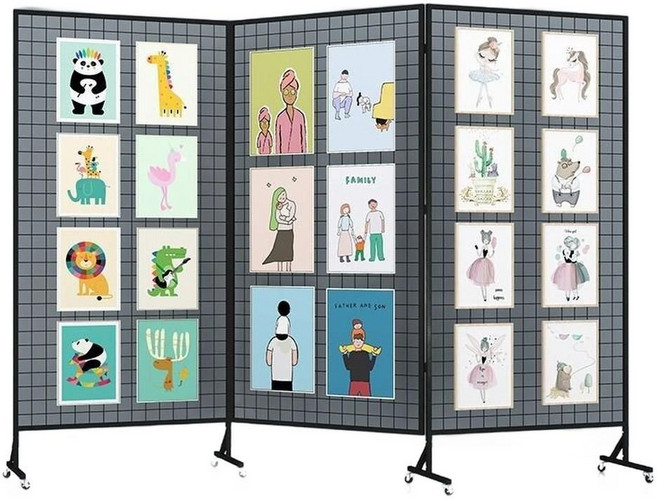 네트망 휀스망 철망 벽선반 벽걸이 사진 인테리어 프레임 미술 메쉬 단면 화이트 작품, C. 블랙 높이200 너비120 투피스링크+집게+후크