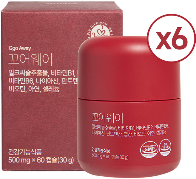 꼬어웨이 유기농 밀크씨슬 60정 6개