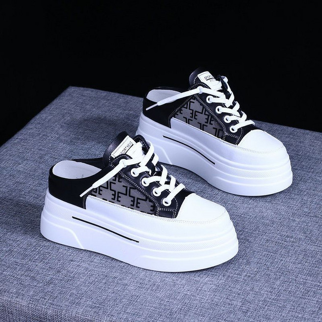 페이준 여성 봄여름 세미슬리퍼 굽 없는 통굽 7cm 스니커즈 LN4239