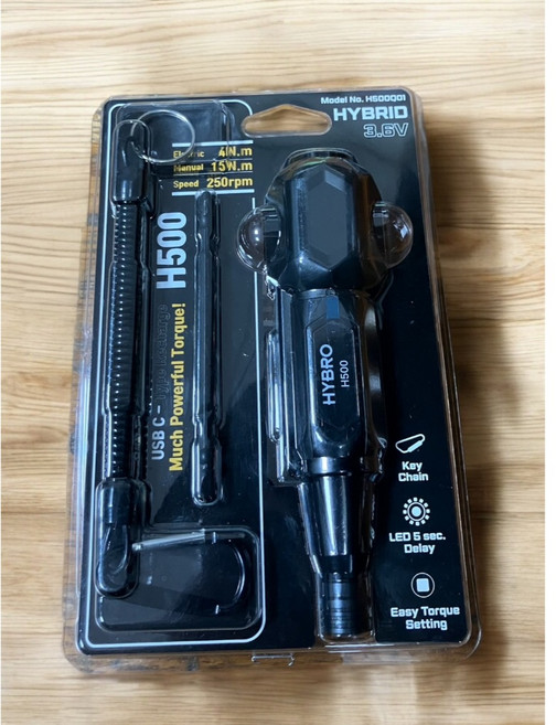 HYBRO 電動手動兩用起子 H500Q01 扭力可調 4Nm USB-C充電, 1個