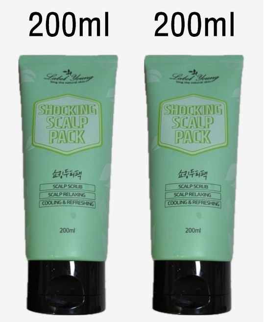라벨영 비듬+각질+두피스케일링 쇼킹두피팩 일반린스/컨디셔너, 400ml, 2개