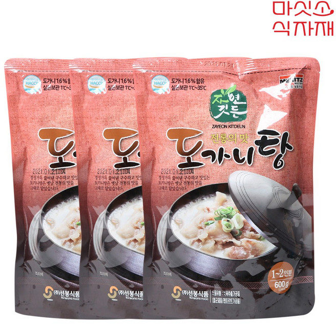 선봉식품 자연깃든 도가니탕 600g 실온보관, 3개