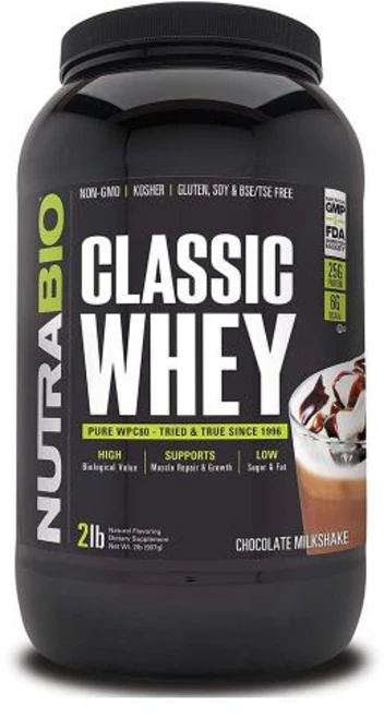 뉴트라바이오 클래식 유청 단백질 쉐이크 907g (초콜릿) NutraBio Classic Whey Chocolate, 없음, 1개 - 쿠팡