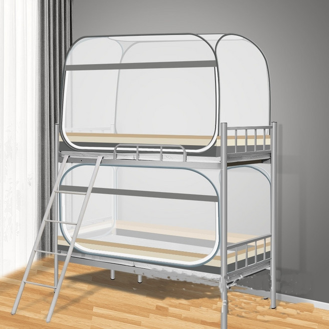 286豆豆購 折疊蚊帳 宿舍蚊帳 四方型單門/三門拉鍊蚊帳 蒙古包 蚊帳加高加寬 有底蚊帳, 四方-單門-灰邊-有底單人-全紗蚊帳