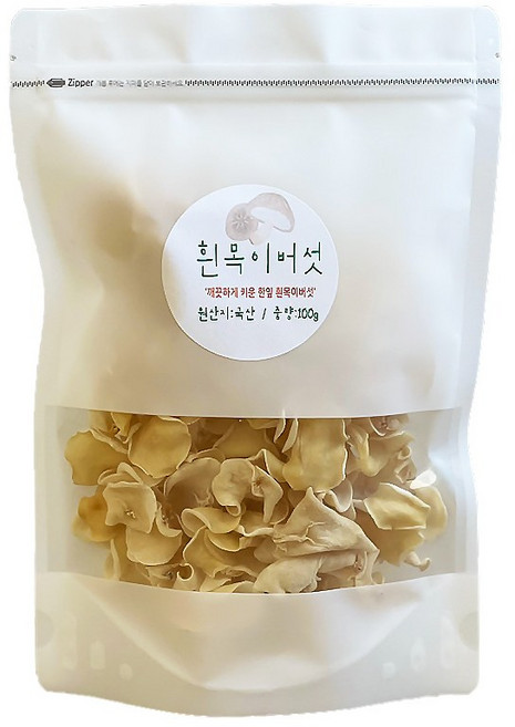 [국산] 깨끗하게 키운 한잎 흰목이버섯, 1개, 100g
