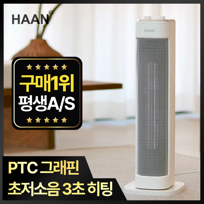 한경희 초저소음 그래핀 PTC 가정용 온풍기 절전형, P6(white)