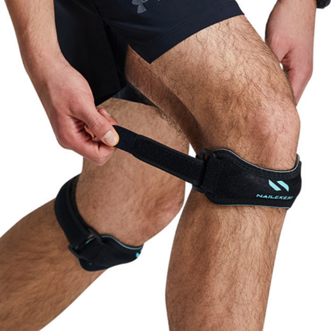 한줄무릎보호대 꺾임방지무릎 장경인대 보호대 프리미엄니슬리브, 그린블랙, 1개