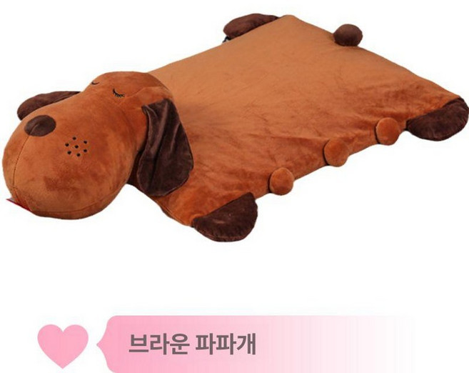 태국 동물 베개 거북목 바디 필로우 귀여운 냉감 대형 쿨링 모찌 인형 쿠션, F. 갈색 개 (라텍스 베개)