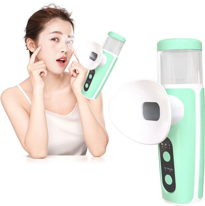 Garrl무선 눈 온열 수분공급기 나노 미스트 휴대용 안부 수분공급기 안부 가습기 충전식 피부 겸용, 그린