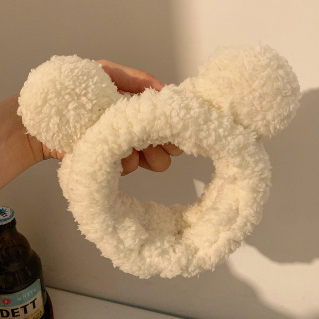 큐티 곰돌이 푸 헤어밴드 세안팩 메이크업 미끄럼방지 압착법 둥근 귀묶음 헤어밴드