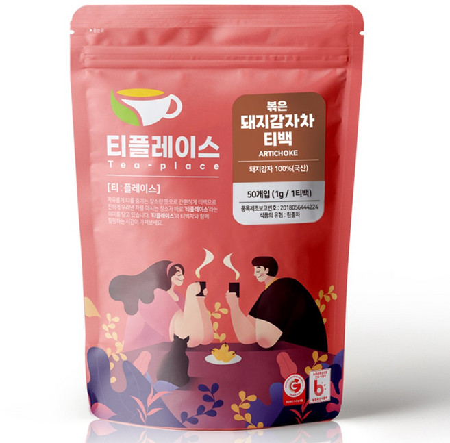 티플레이스 국산 100% 볶은 돼지감자차 삼각티백 50티백 전통차 허브차, 1개, 50개입, 1g
