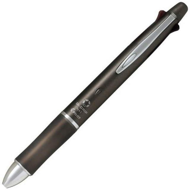 PILOT 百樂 Dr.GRIP 4+1 多功能筆 - 舒適握感 四色原子筆加自動鉛筆, 金屬棕/ABN, 1個