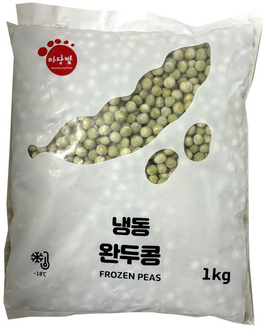 마당발 냉동완두콩 /볶음밥 이유식 다양한요리 대용량, 1개, 1kg