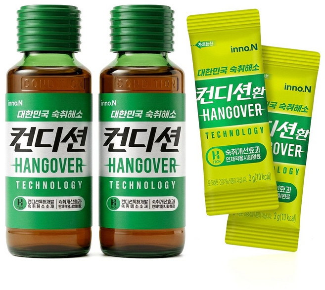 컨디션 숙취해소 혼합세트 헛개 100ml 2병 + 환 스틱 3g 2포