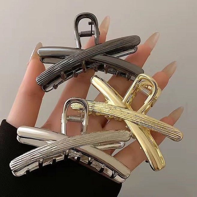 엑스비지 튼튼한 메탈 반머리 집게핀