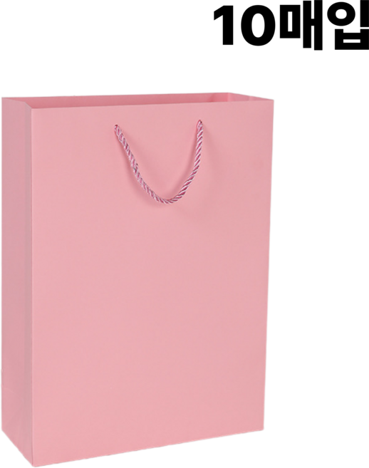 선물용 종이쇼핑백, 10개, 핑크