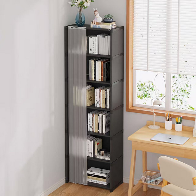 Anystar 다용도 수납장 리빙박스 정리함 조립식 옷장 책꽂이, 블랙