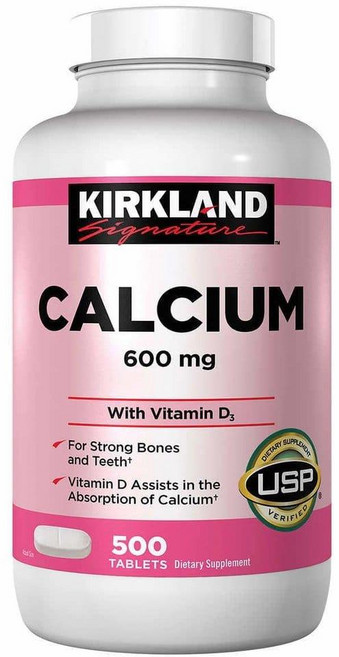 커클랜드 미국코스트코 칼슘 600mg 비타민D 400IU 타블렛 Kirkland Calcium 600mg+D3, 1개, 500정