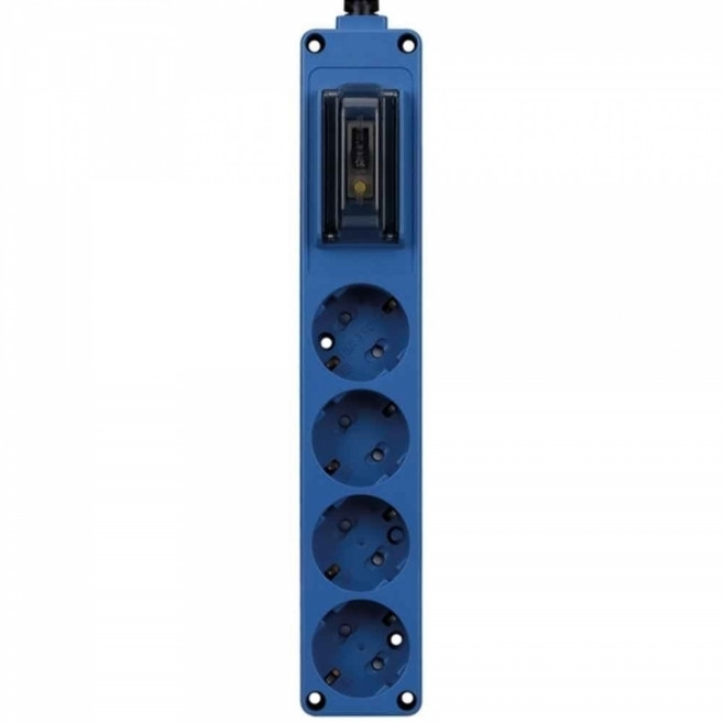현대일렉트릭 현대 국산 오브제 누전차단 4구 1.5M 고용량 멀티탭 블루, 1개