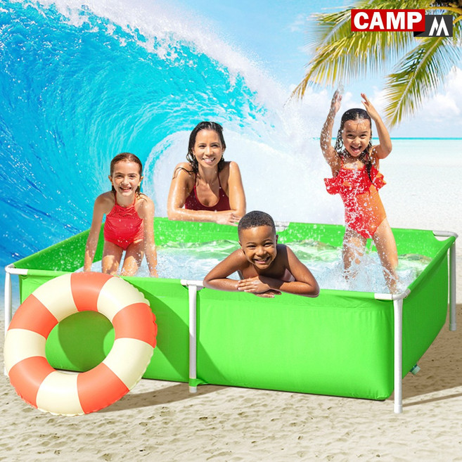 캠프엠 소형 풀장 물놀이 대형 유아 사각 베란다 미니 수영장 특대형 중형 어린이 어른용 튜브 이동식 기둥 용품 프레임 실내 가정용 아기 야외 간이 옥상 T_3364, 1개