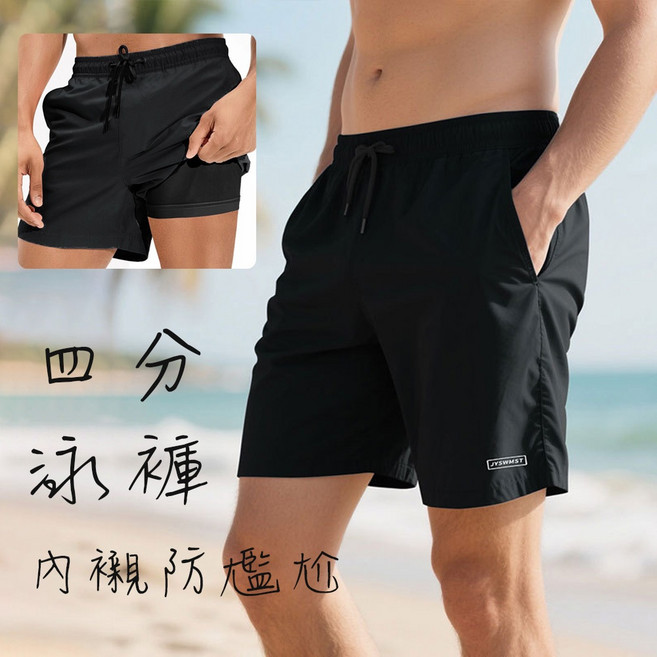 男生泳褲 花色款 彈性速乾 防曬抗氯